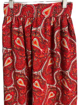 Vintage 70’s skirt red paisley S XS