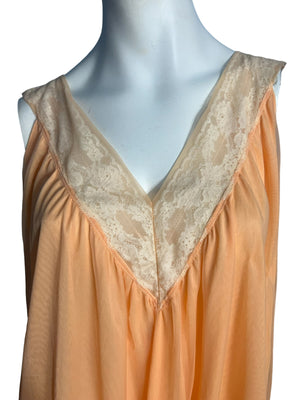 Vintage peach short nightgown M L