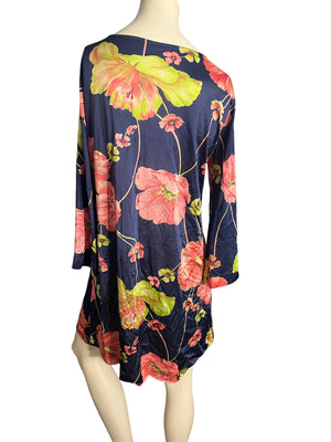 Vintage 70's floral short nightgown M Lorraine