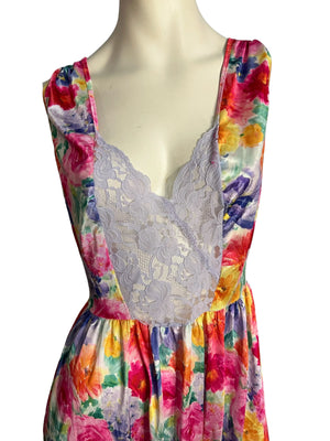 Vintage 80's floral nightgown L Adonna