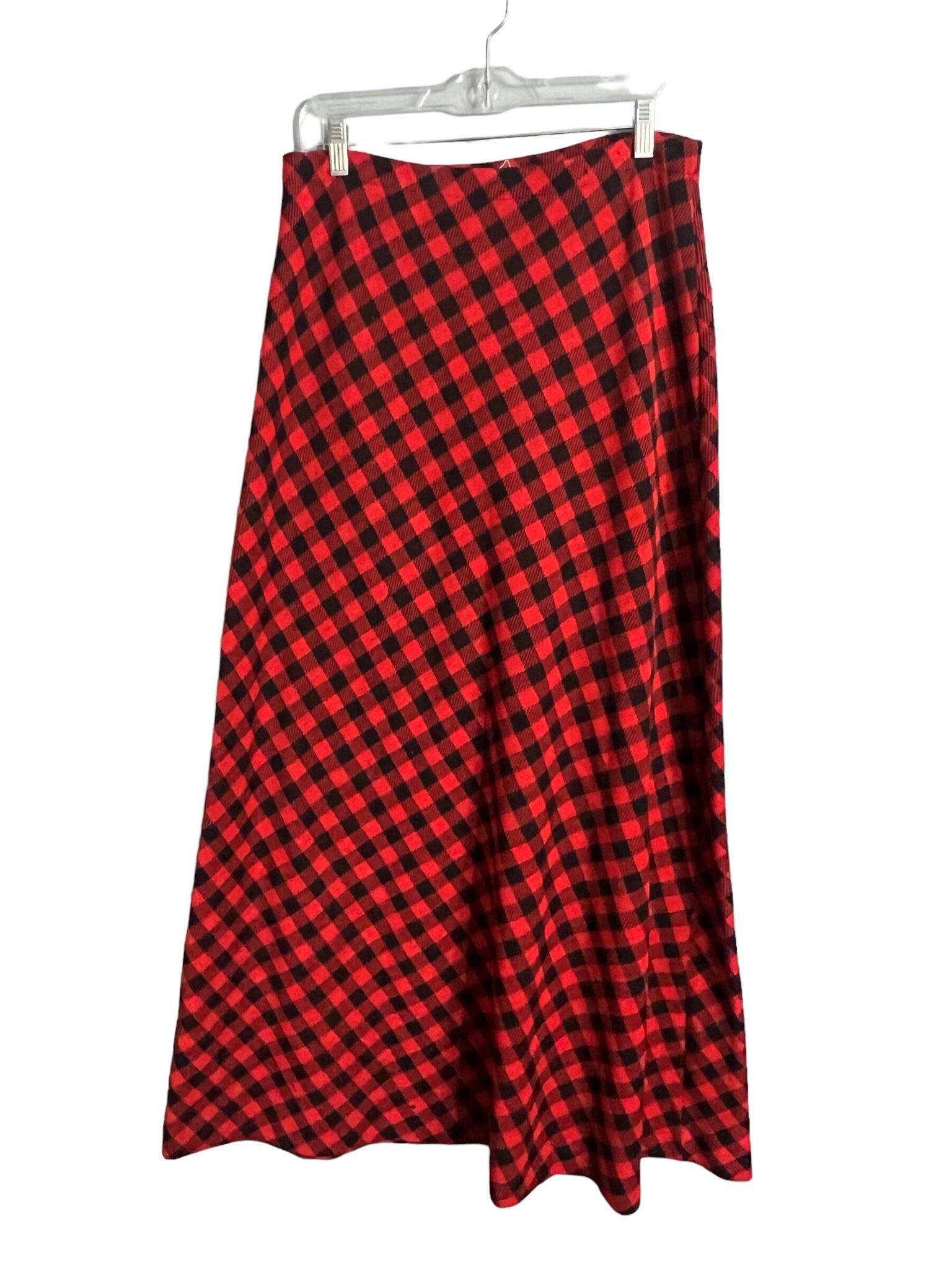 Vintage red & black 70's check skirt L