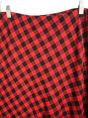 Vintage red & black 70's check skirt L