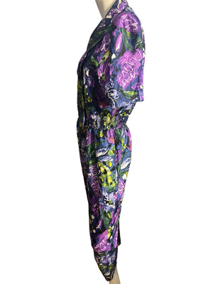 Vintage 80’s purple floral jumpsuit 12 Westbound