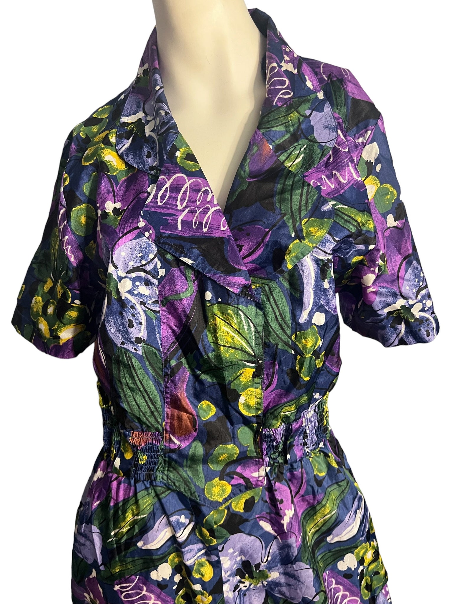 Vintage 80’s purple floral jumpsuit 12 Westbound