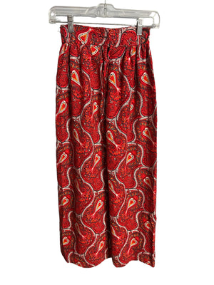 Vintage 70’s skirt red paisley S XS