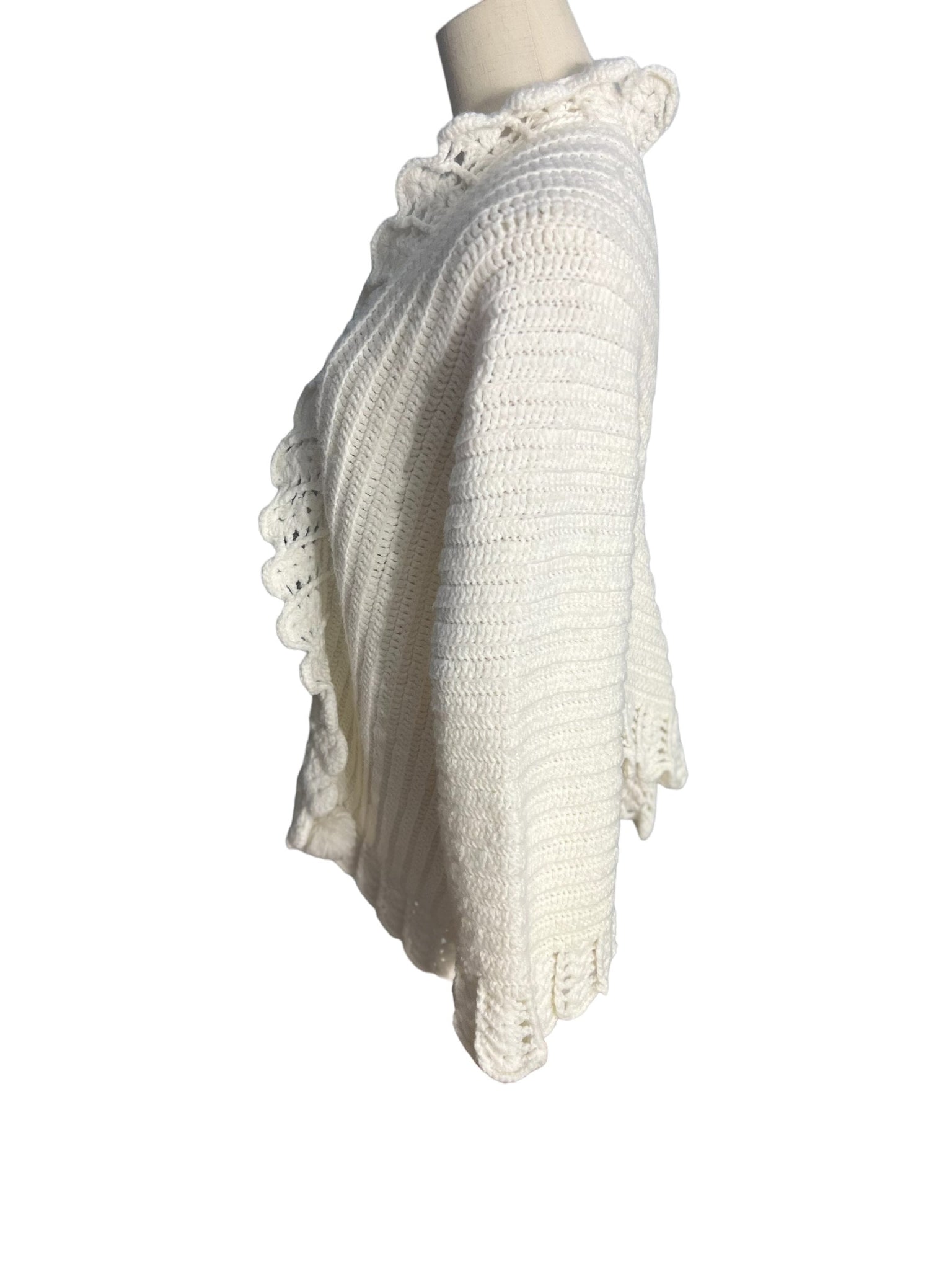 Vintage hand crochet sweater cardigan M L