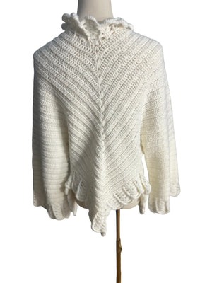 Vintage hand crochet sweater cardigan M L