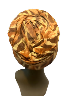Vintage 60's mod brown pattern hat