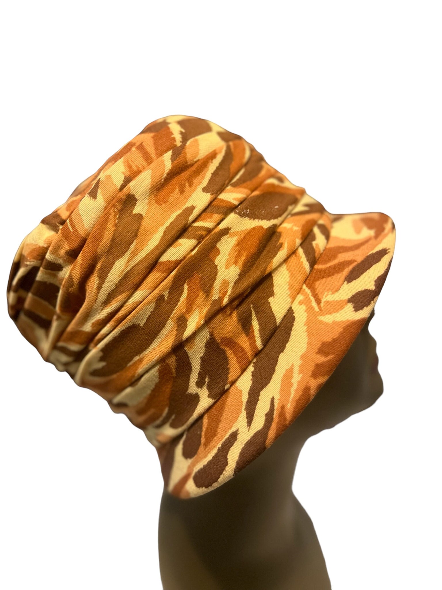 Vintage 60's mod brown pattern hat