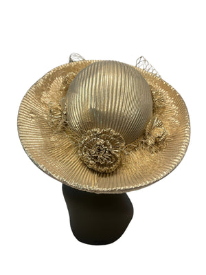 Vintage 80's gold metallic hat