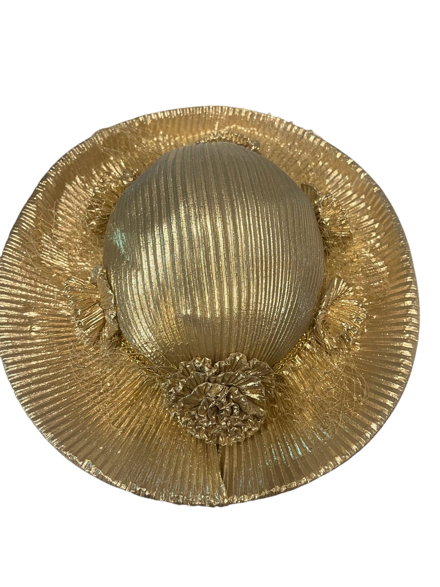 Vintage 80's gold metallic hat