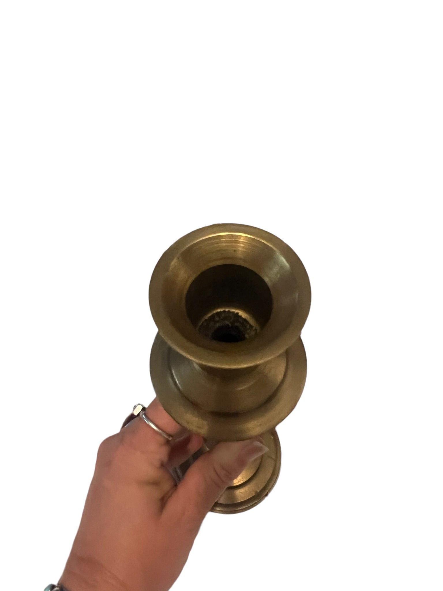 Vintage brass candlestick large