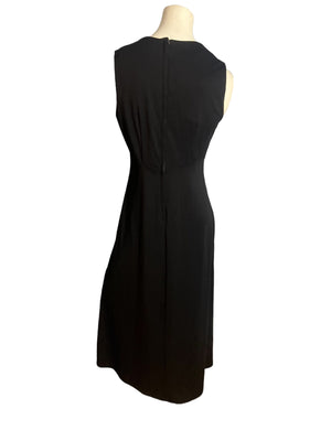 Vintage black 70's maxi dress L