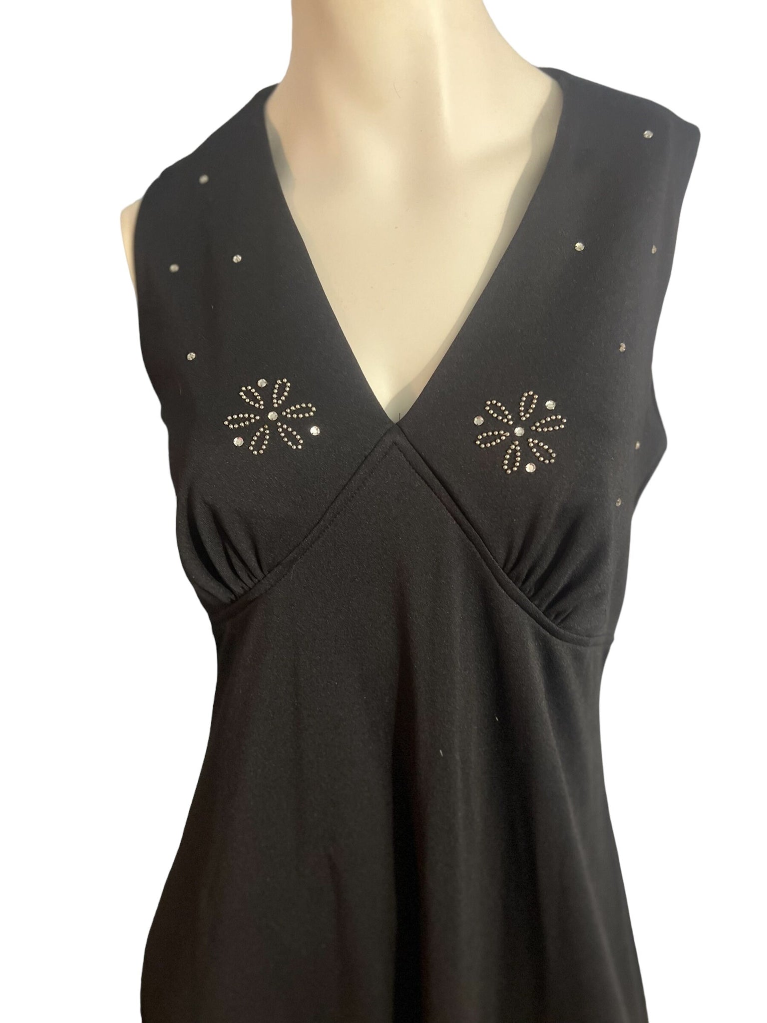 Vintage black 70's maxi dress L
