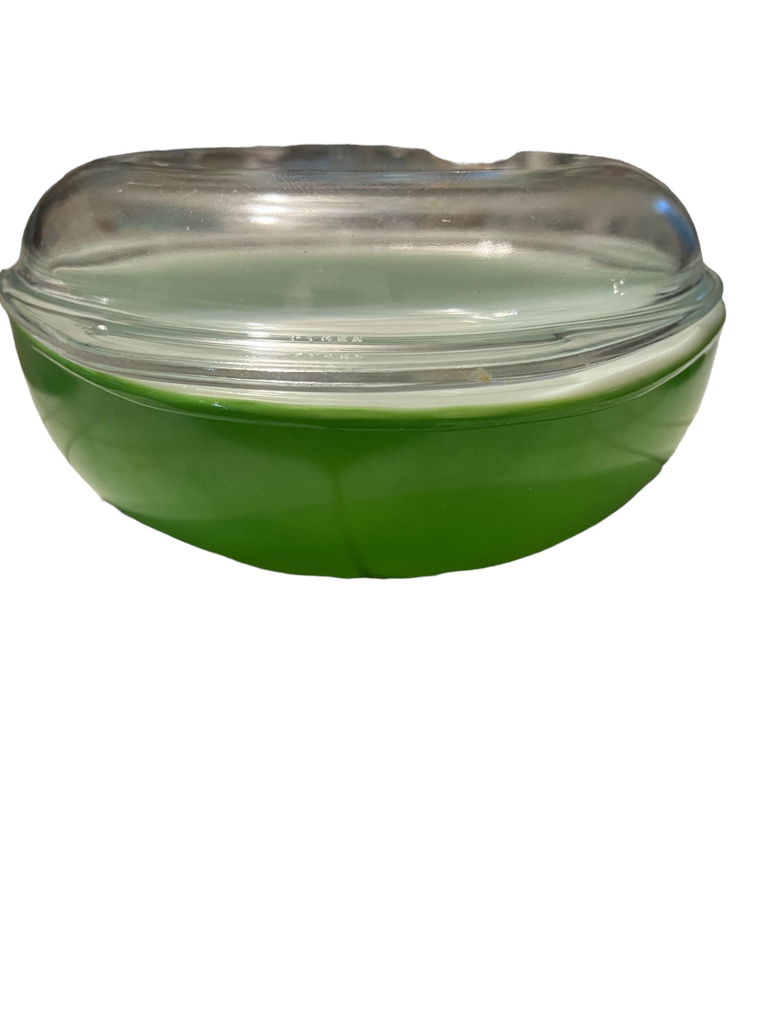 Vintage Kelly green Pyrex casserole bowl