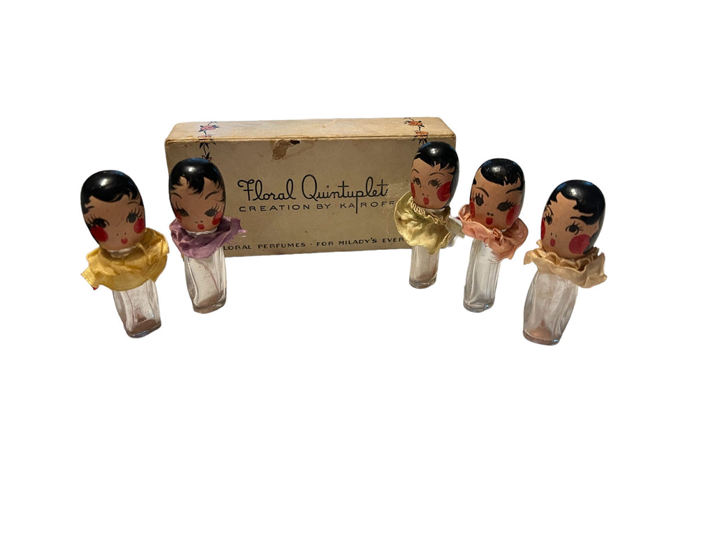 Vintage Floral Quintuplet creation by Karoff perfume bottles