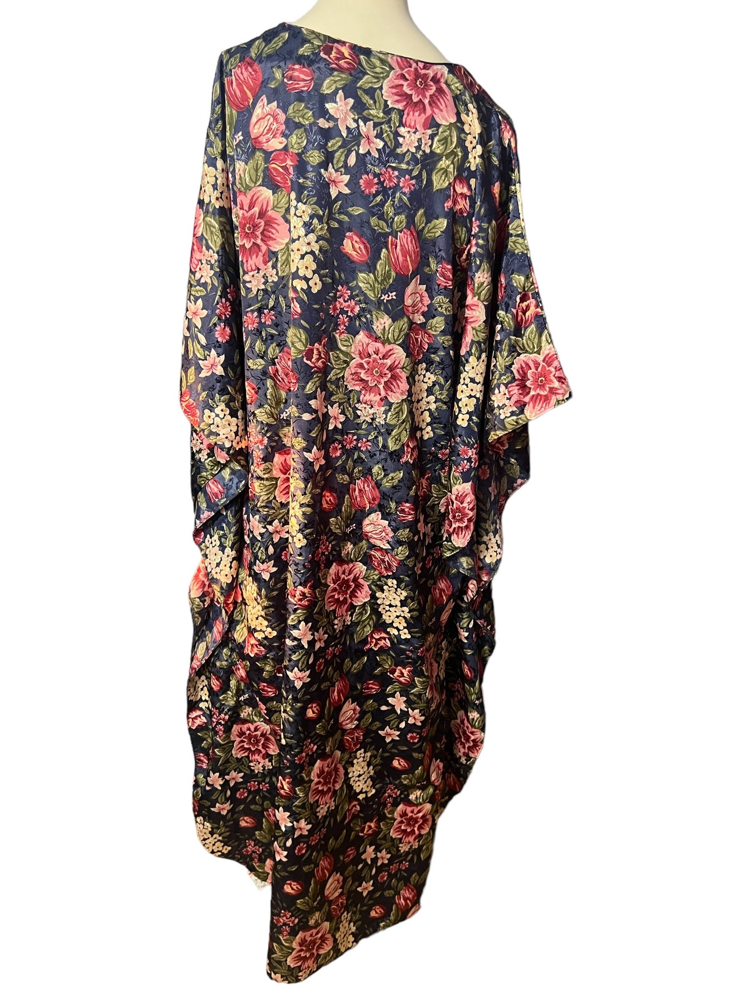 Vintage floral caftan dress L Erika Taylor