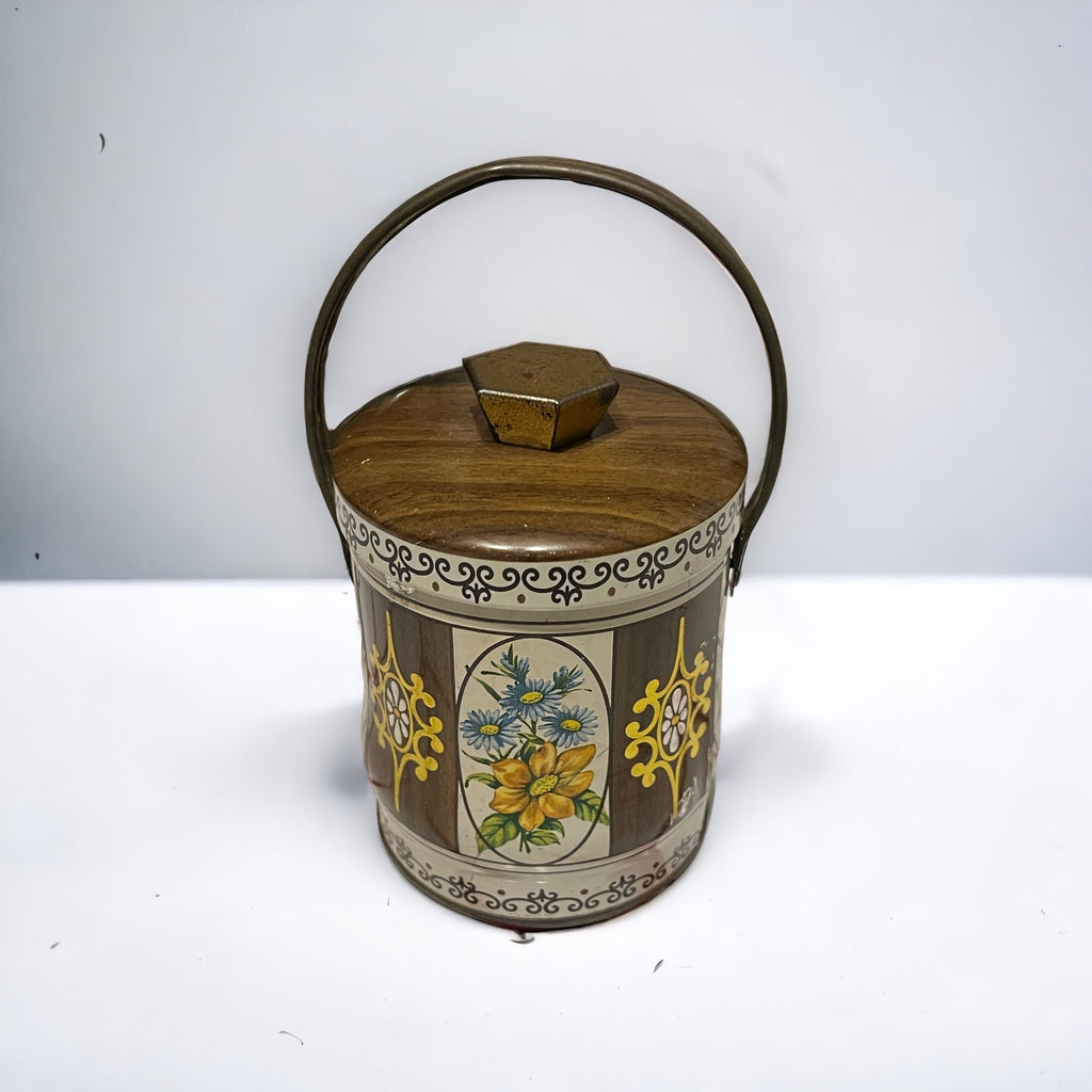 Vintage Murray Allen floral handle tin