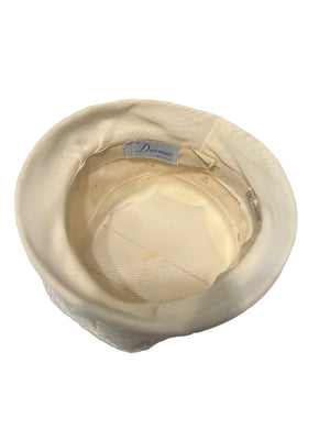 Vintage 60's cream net hat