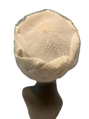Vintage 60's cream net hat