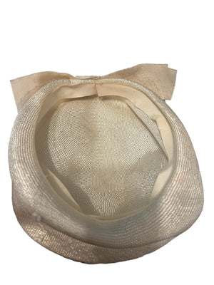 Vintage 60's cream straw net hat