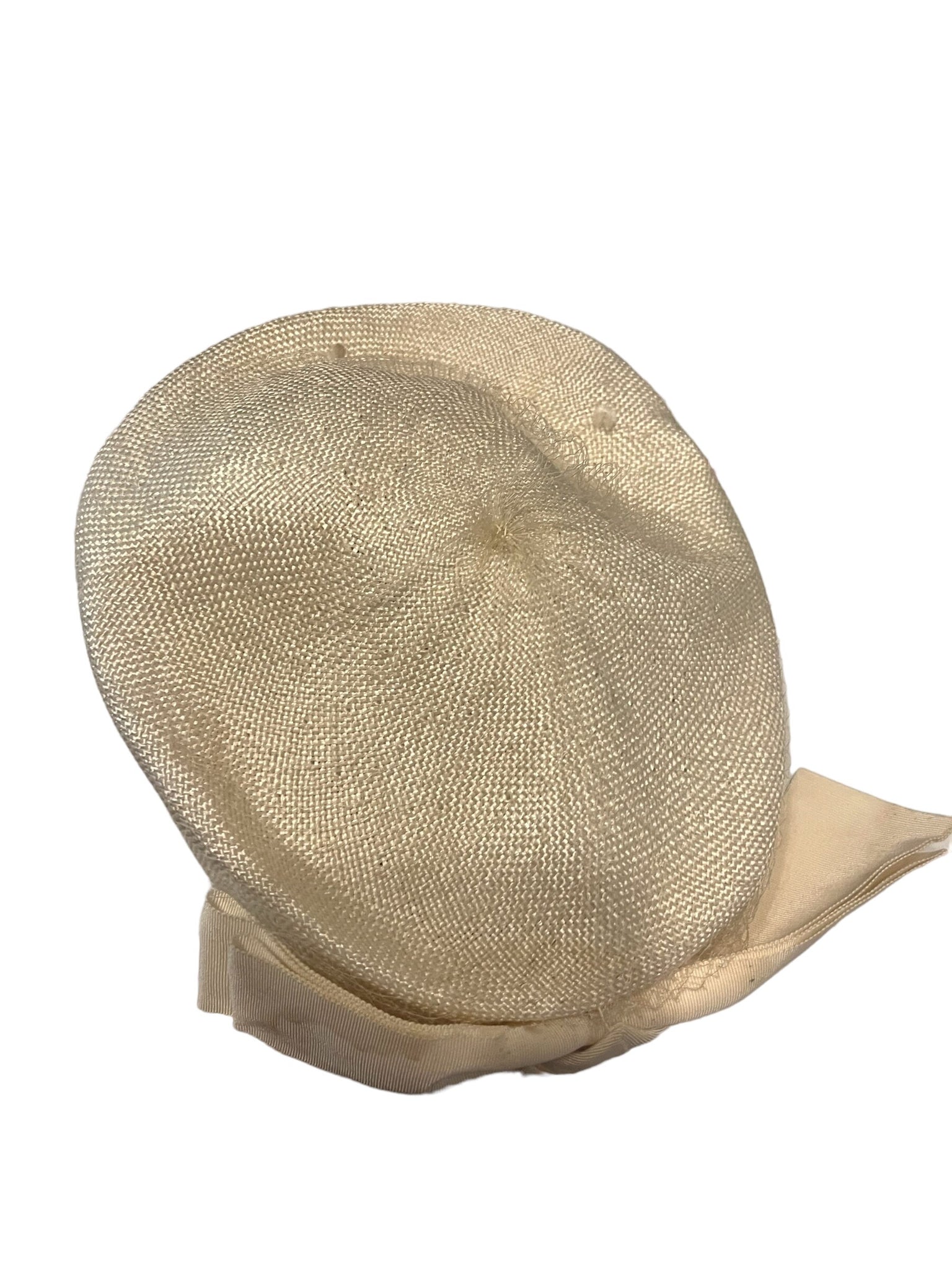 Vintage 60's cream straw net hat
