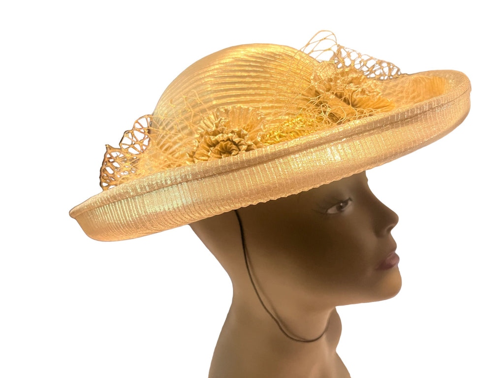 Vintage 80's gold metallic hat