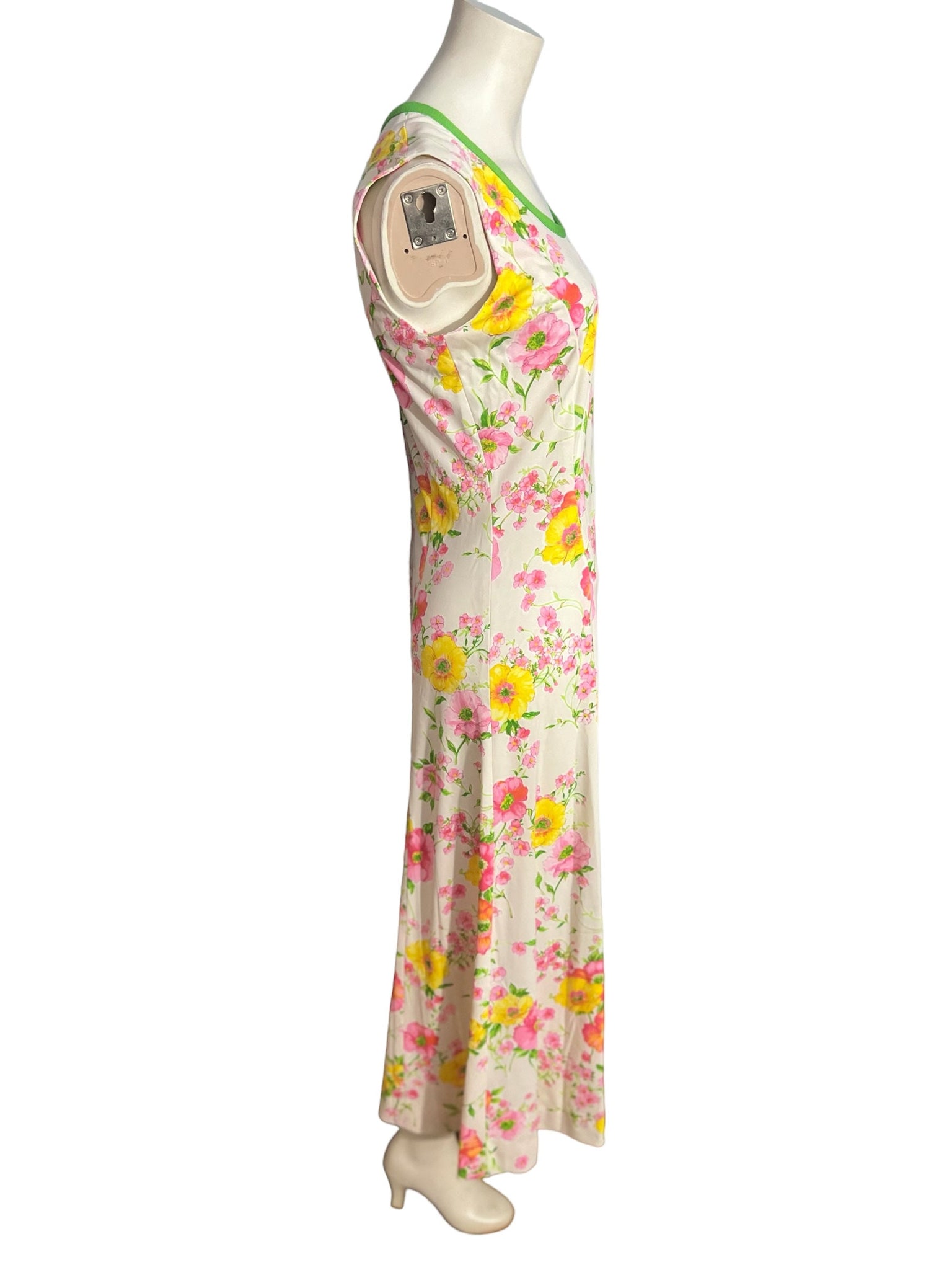 Vintage pastel floral 70's maxi dress & jacket M L