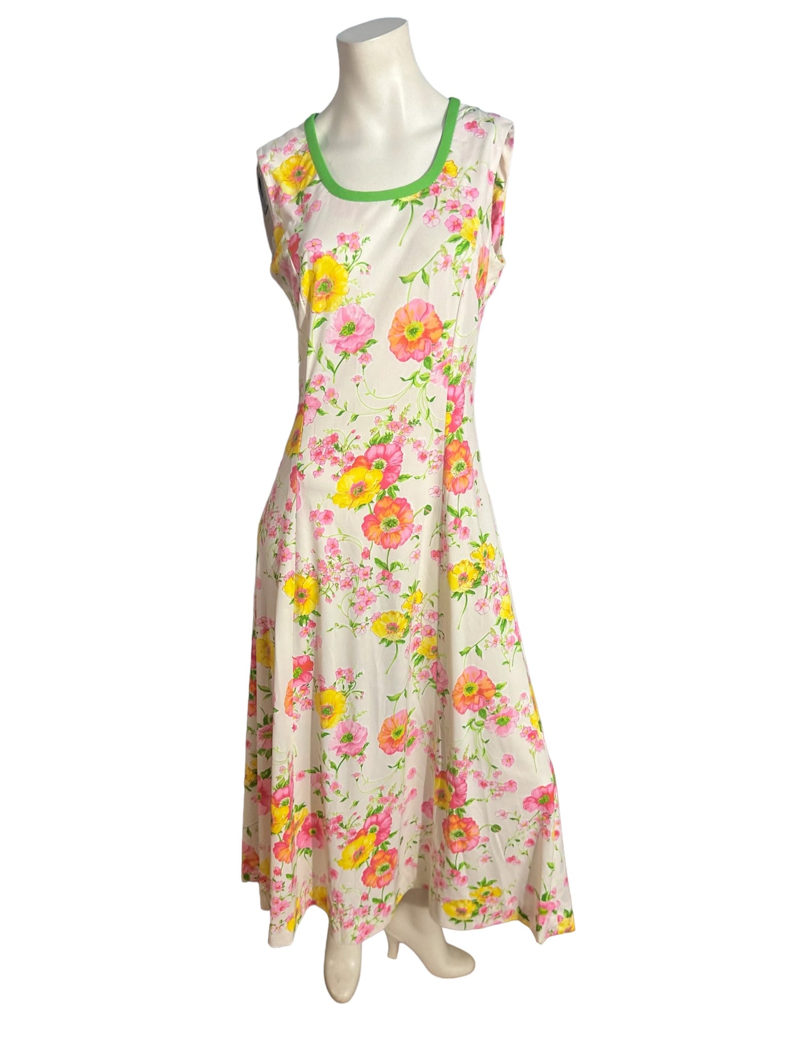 Vintage pastel floral 70's maxi dress & jacket M L