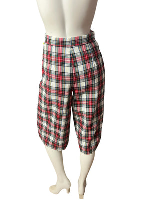 Vintage 70's plaid shorts gauchos 26