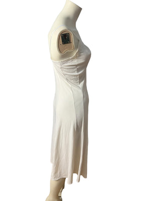 Vintage full white slip polyester M