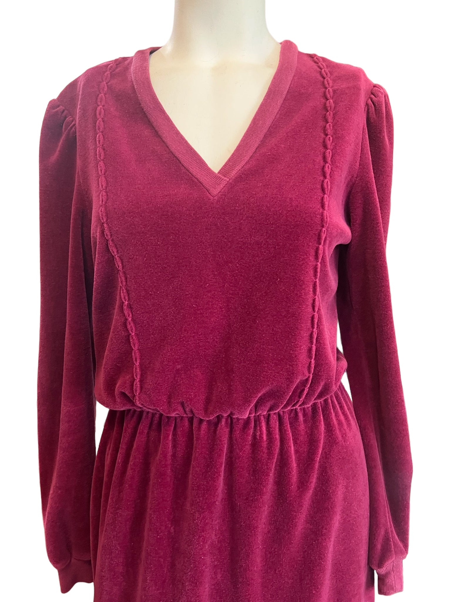 Vintage 80’s maroon Terry cloth dress M Patty O'Neil