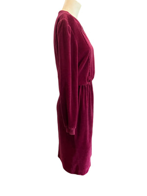 Vintage 80’s maroon Terry cloth dress M Patty O'Neil