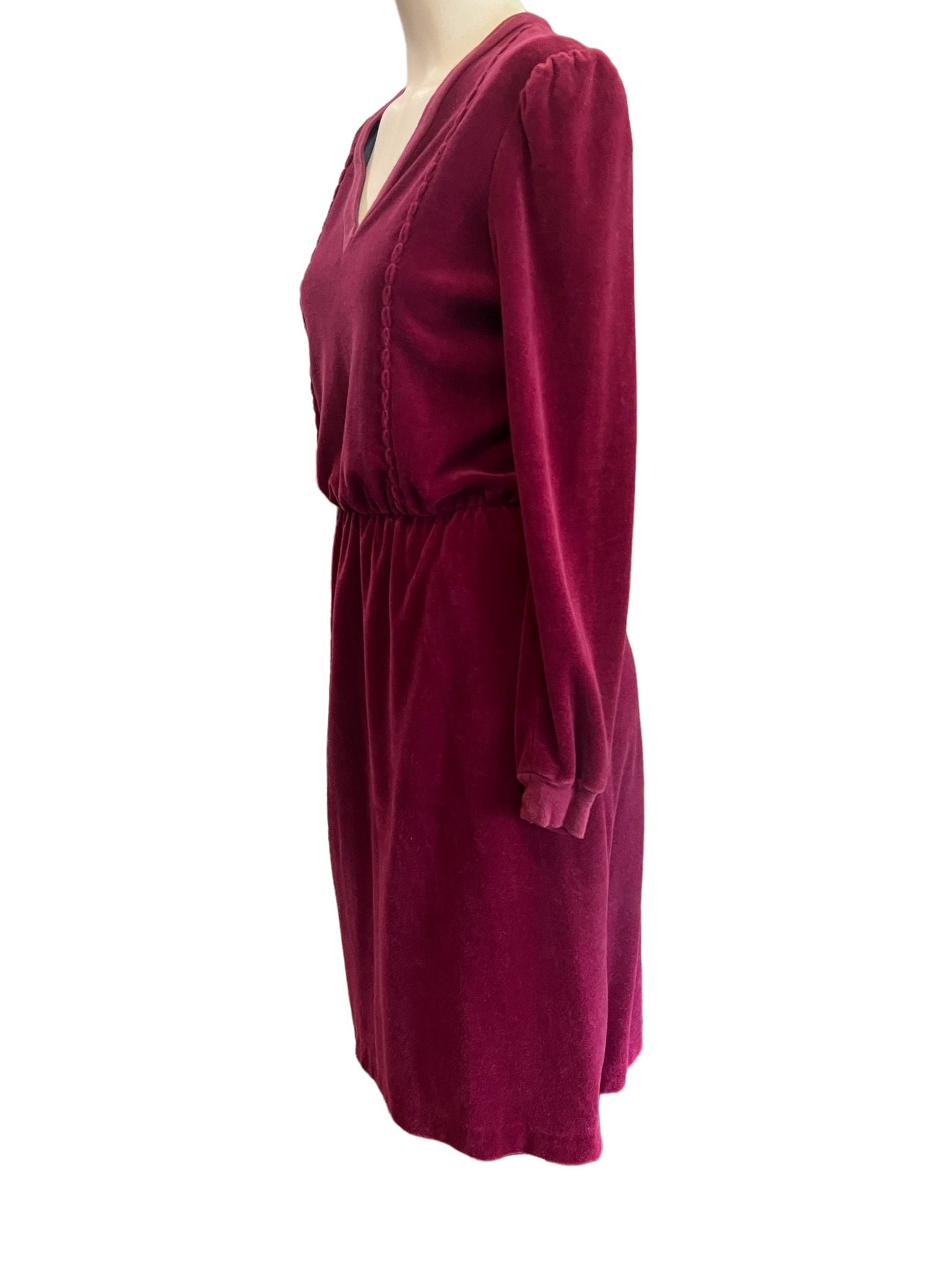 Vintage 80’s maroon Terry cloth dress M Patty O'Neil