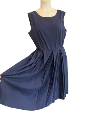 Vintage 50's blue navy dress L