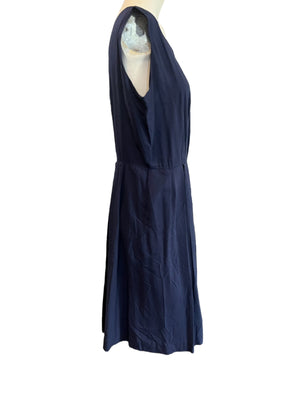 Vintage 50's blue navy dress L