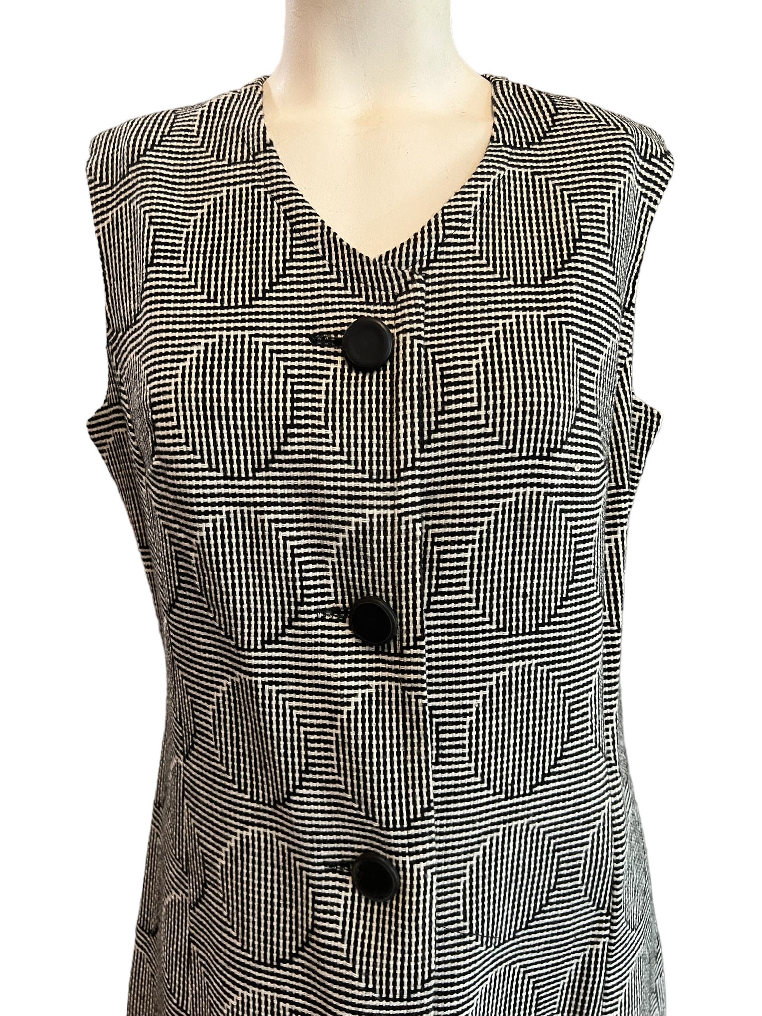 Vintage 70’s mod button dress L Westbury