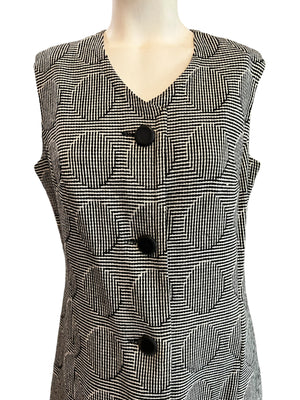 Vintage 70’s mod button dress L Westbury