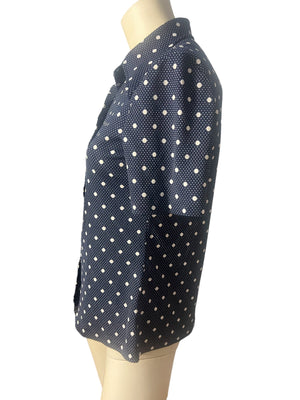 Vintage 70's blue polka dot shirt L Import Corner