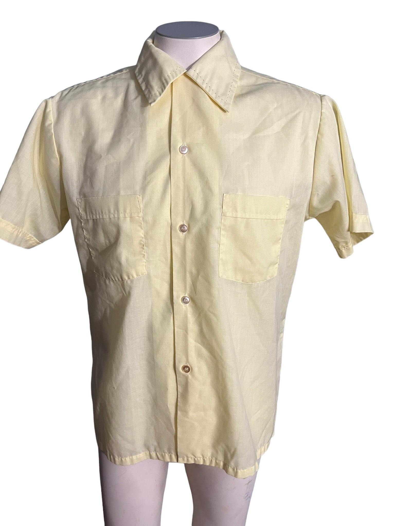 Vintage 70's yellow button up shirt M
