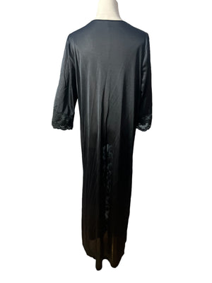 Vintage black robe tie front M