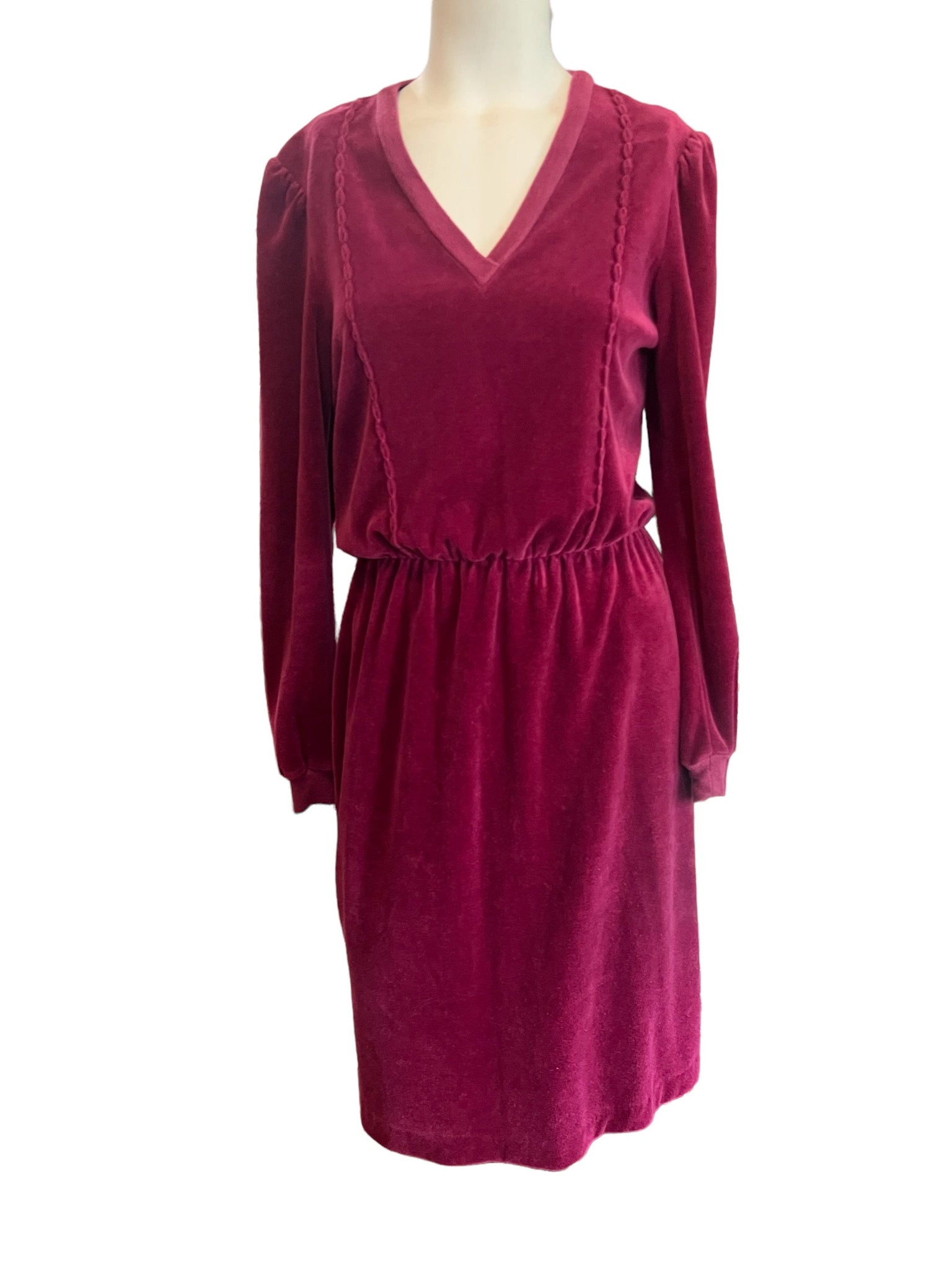 Vintage 80’s maroon Terry cloth dress M Patty O'Neil