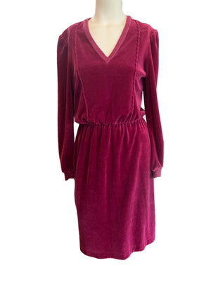 Vintage 80’s maroon Terry cloth dress M Patty O'Neil