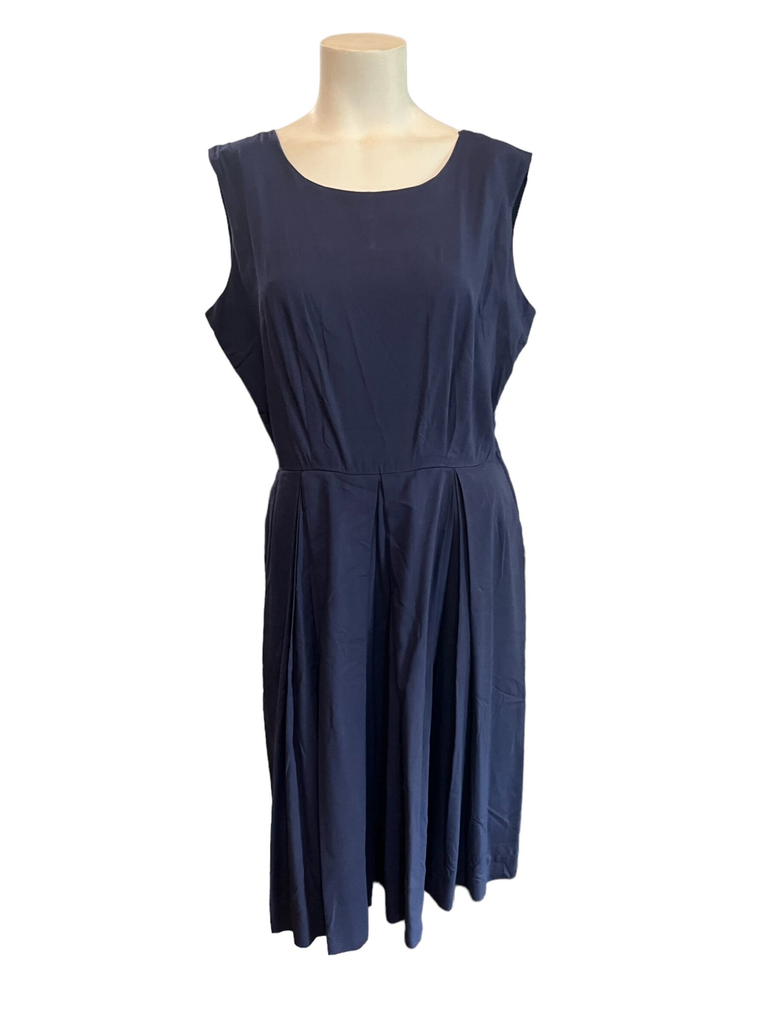 Vintage 50's blue navy dress L