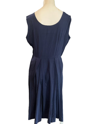 Vintage 50's blue navy dress L