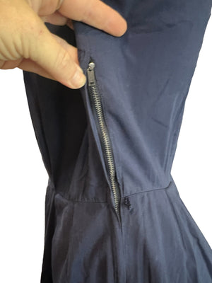 Vintage 50's blue navy dress L