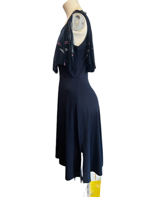 Vintage 70’s ruffle dress blue M