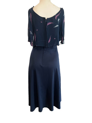 Vintage 70’s ruffle dress blue M