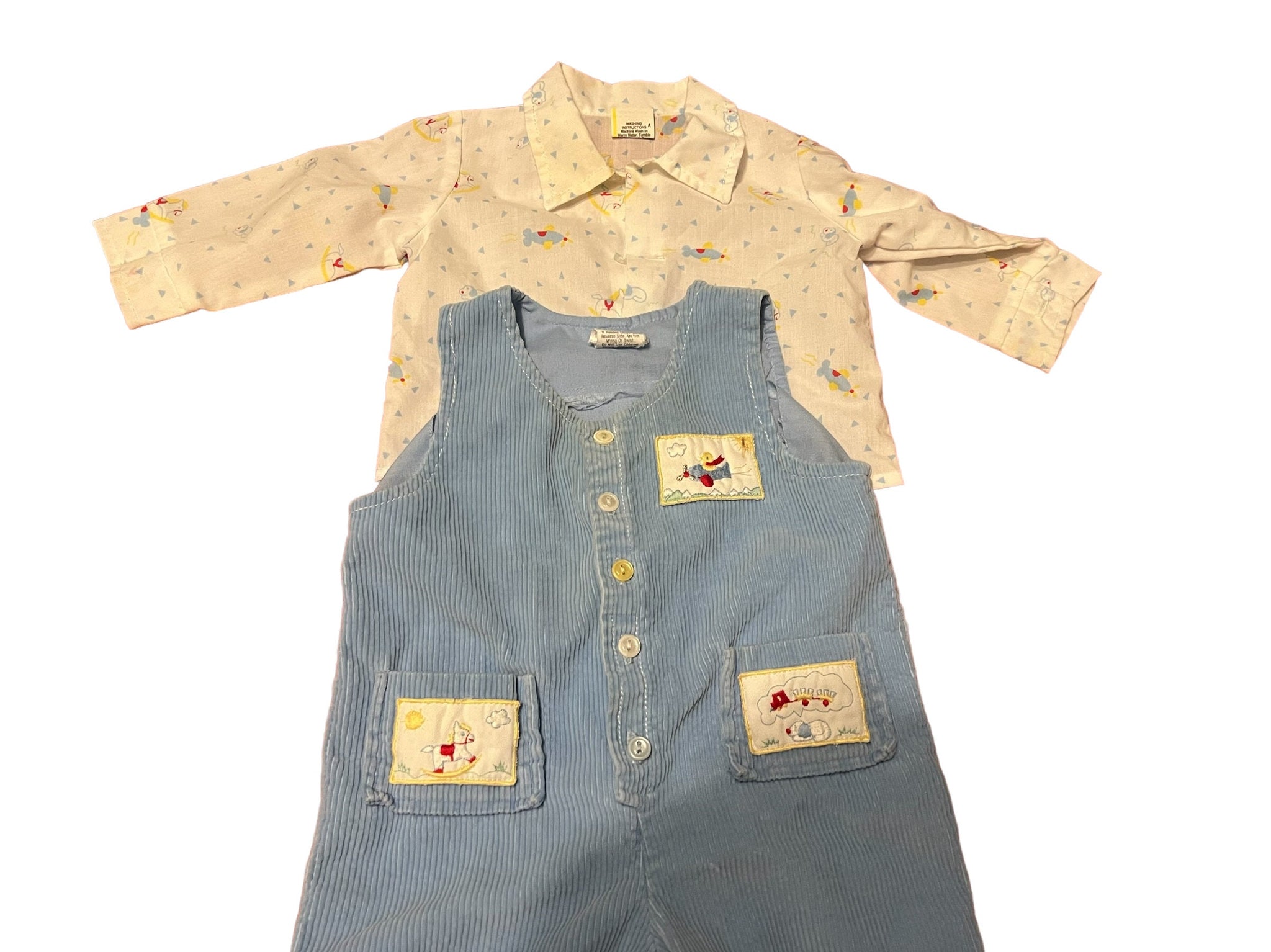 Vintage baby corduroy overalls top 3-6 month