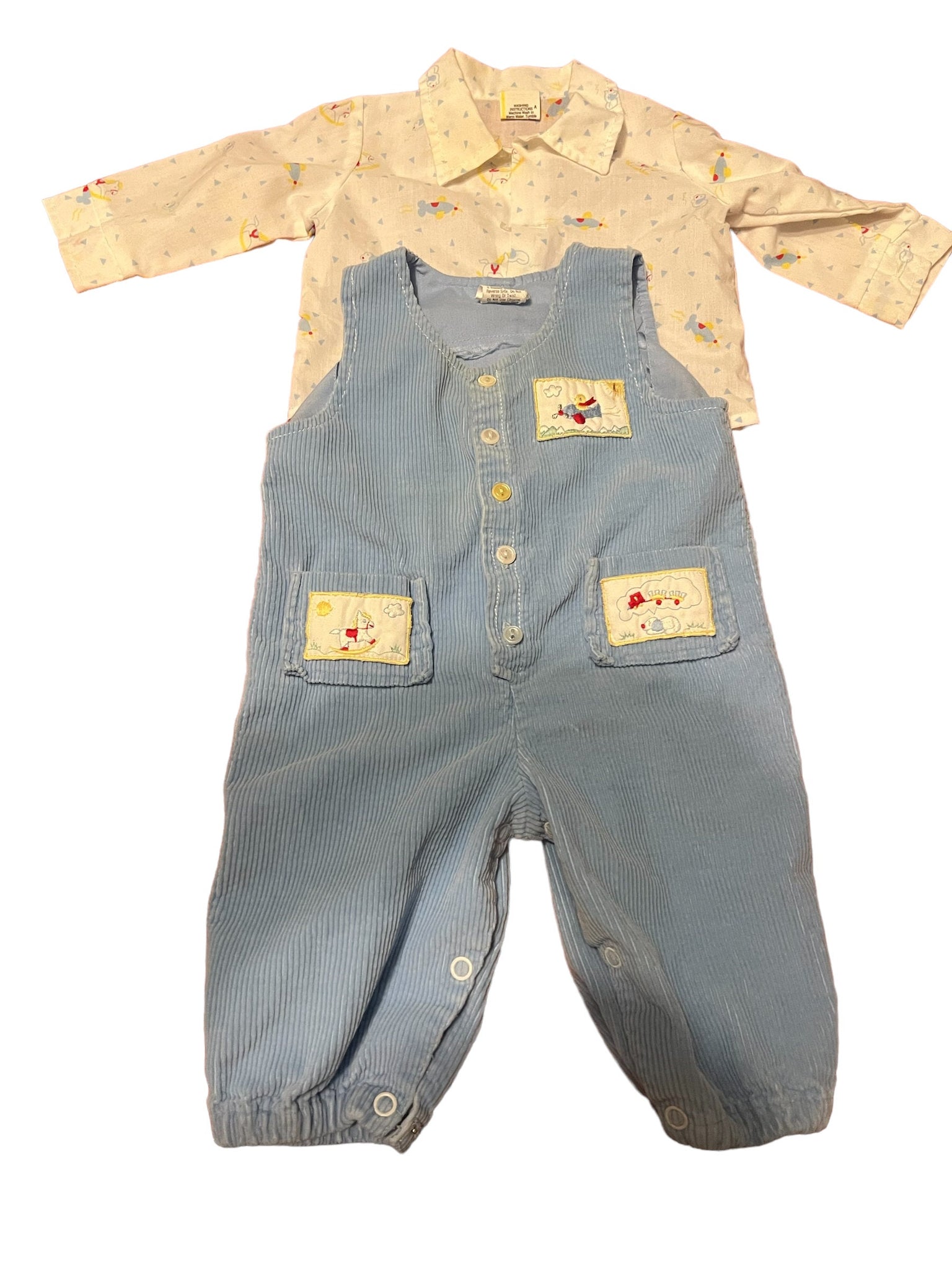 Vintage baby corduroy overalls top 3-6 month
